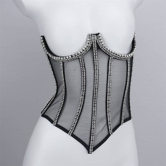 Rhinestone Under Bust Corset