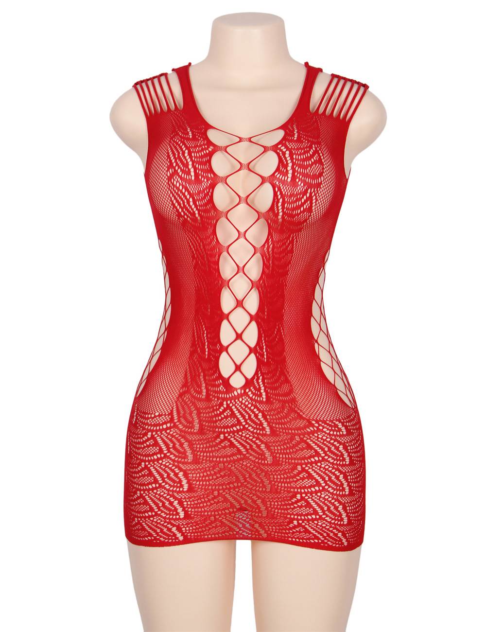Crotchet Mesh Mini Chemise Dress