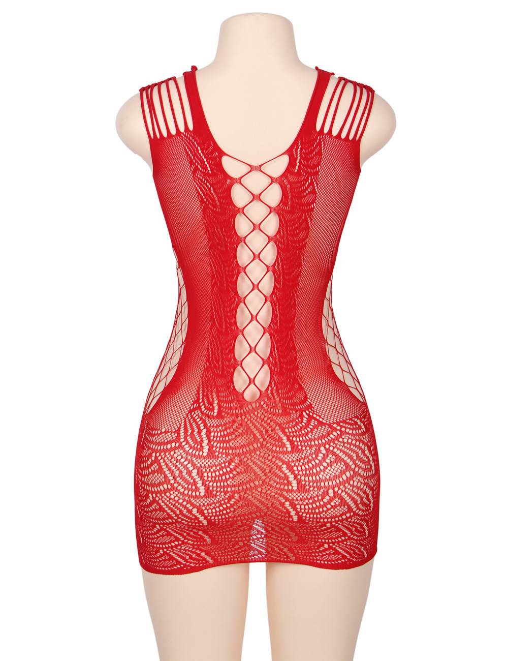 Crotchet Mesh Mini Chemise Dress