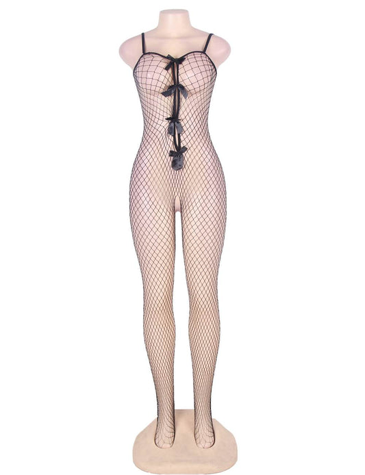 Bow Appetite Crotchless Fishnet Bodystocking