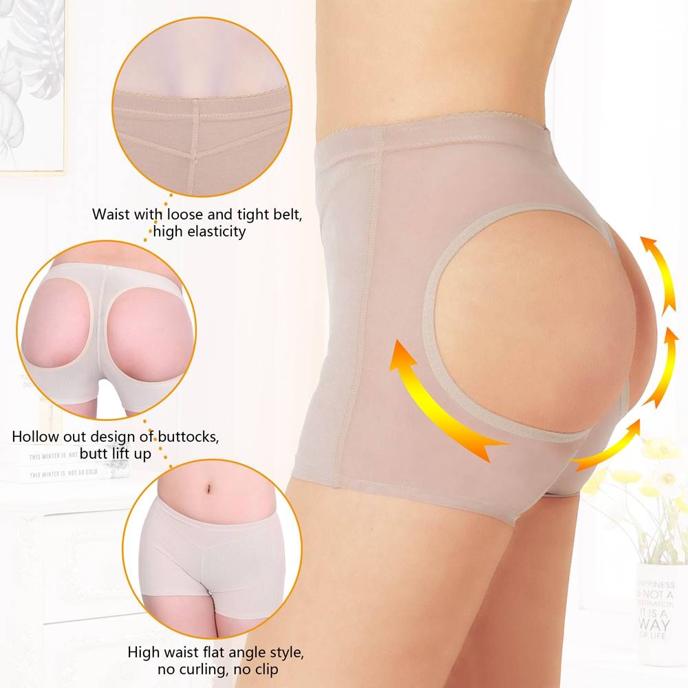 Butt Lifter Beige Nude Cutout Boyshorts