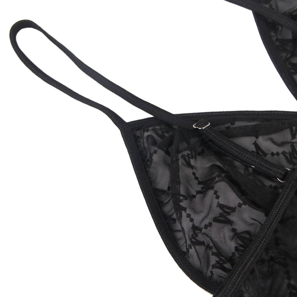 Plus Size Black Perspective Lace Teddy