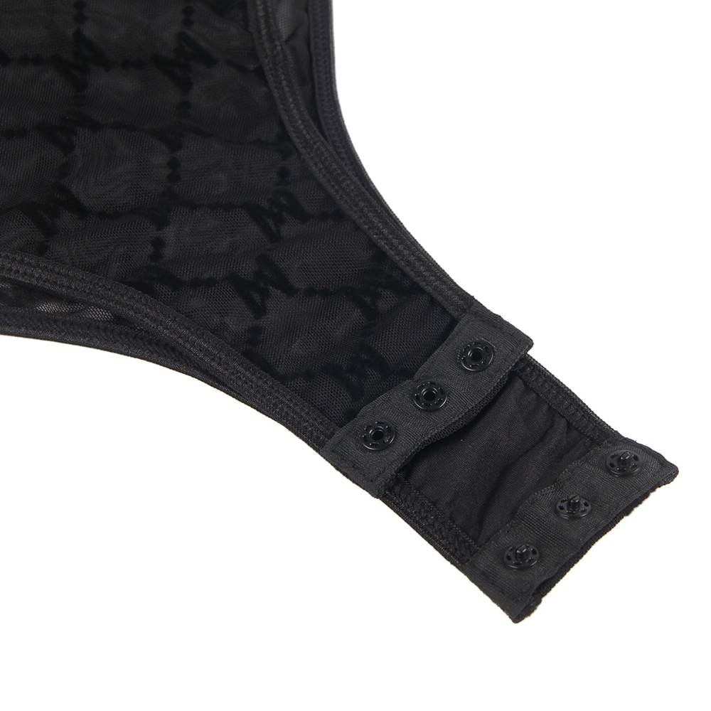 Plus Size Black Perspective Lace Teddy