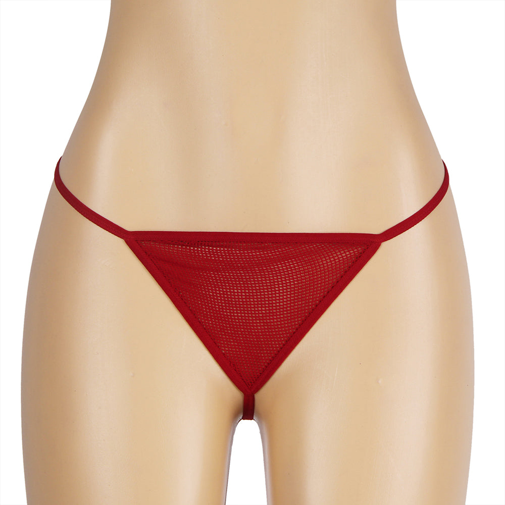 Diamond Fishnet Bodystocking with Gloves - Red