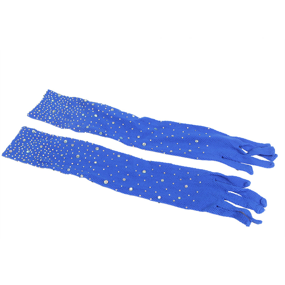Diamond Fishnet Bodystocking with Gloves - Blue