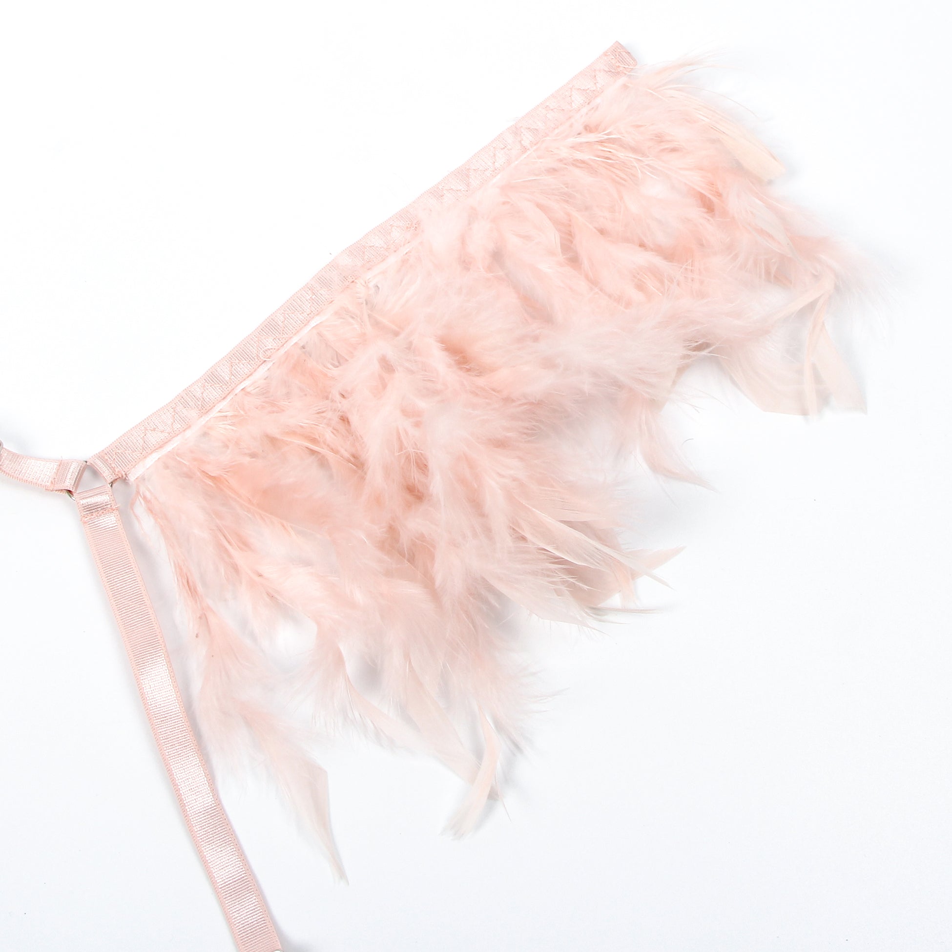 Feel My Needs Feather Lingerie Set - Blush Pink