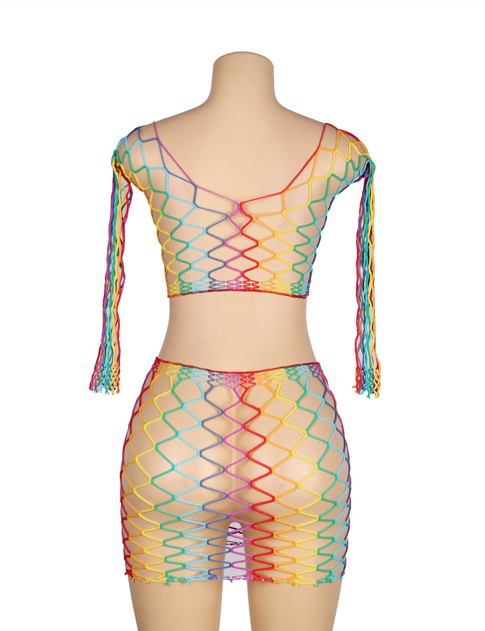 Rainbow Fishnet Set