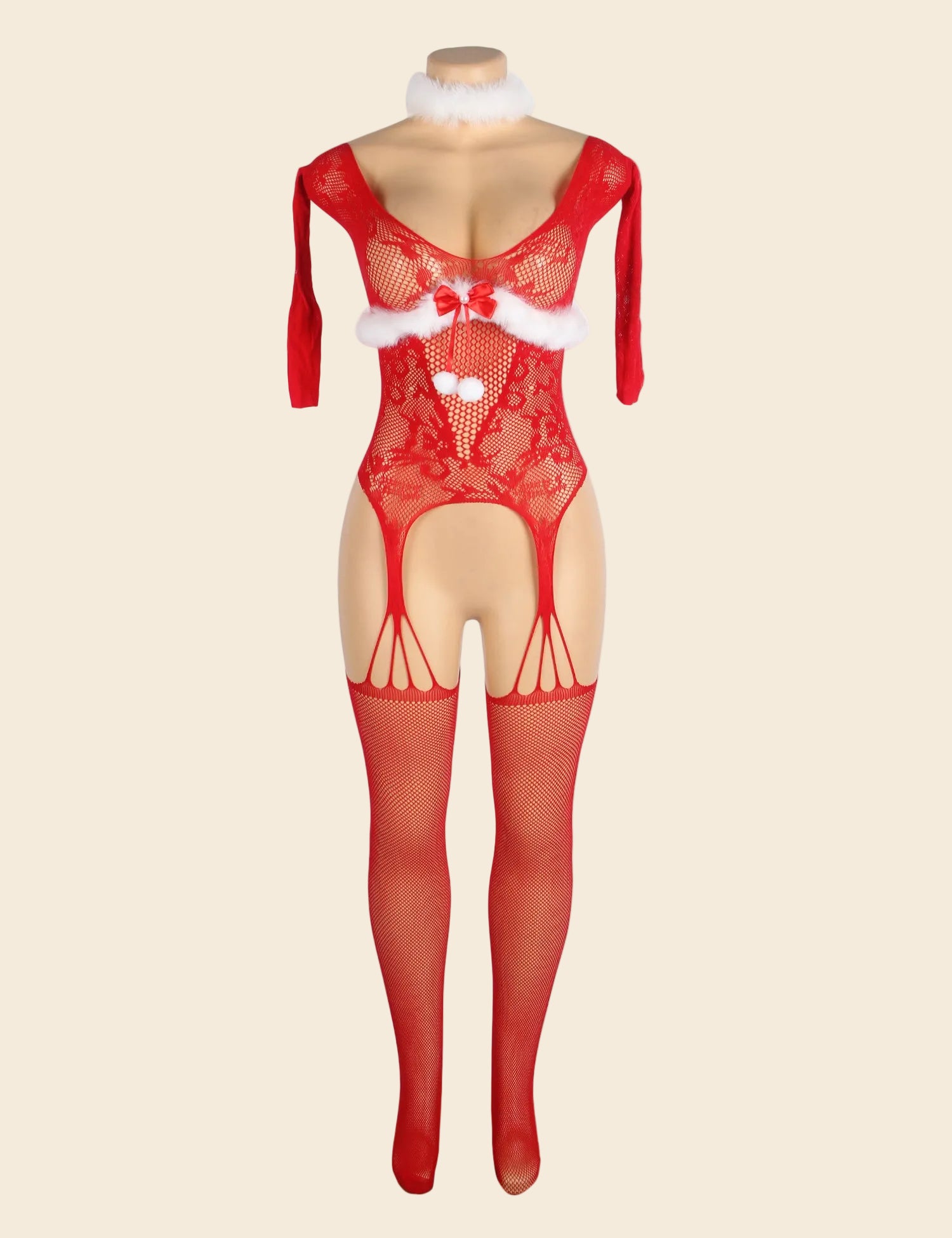 Santa Baby Fishnet Bodystocking