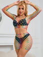 Rainbow Fishnet Set