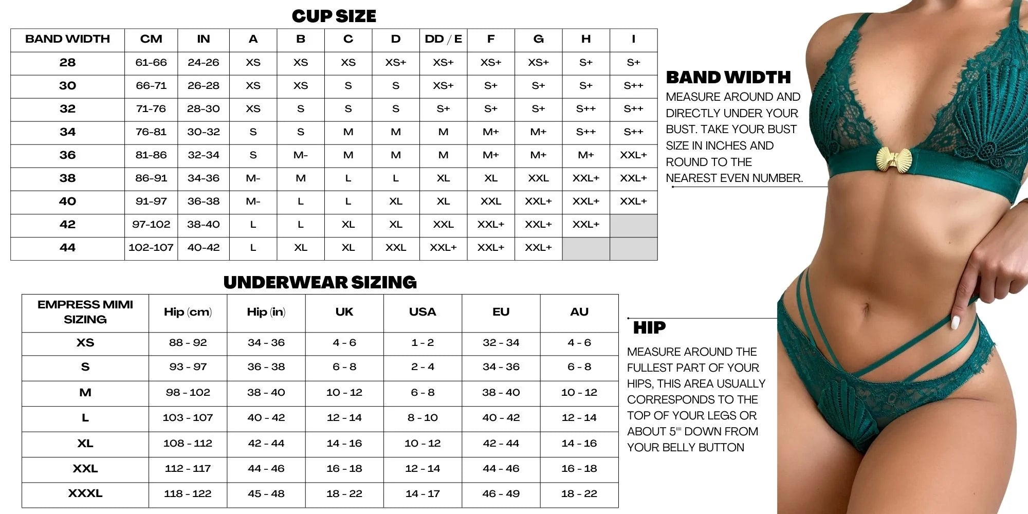 Zazzy Zelda Panty Sizing