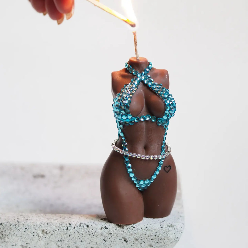 Swarovski Aquamarine Lingerie Candle