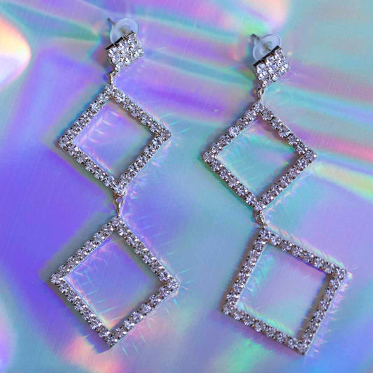 Square Up Rhinestone Earrings
