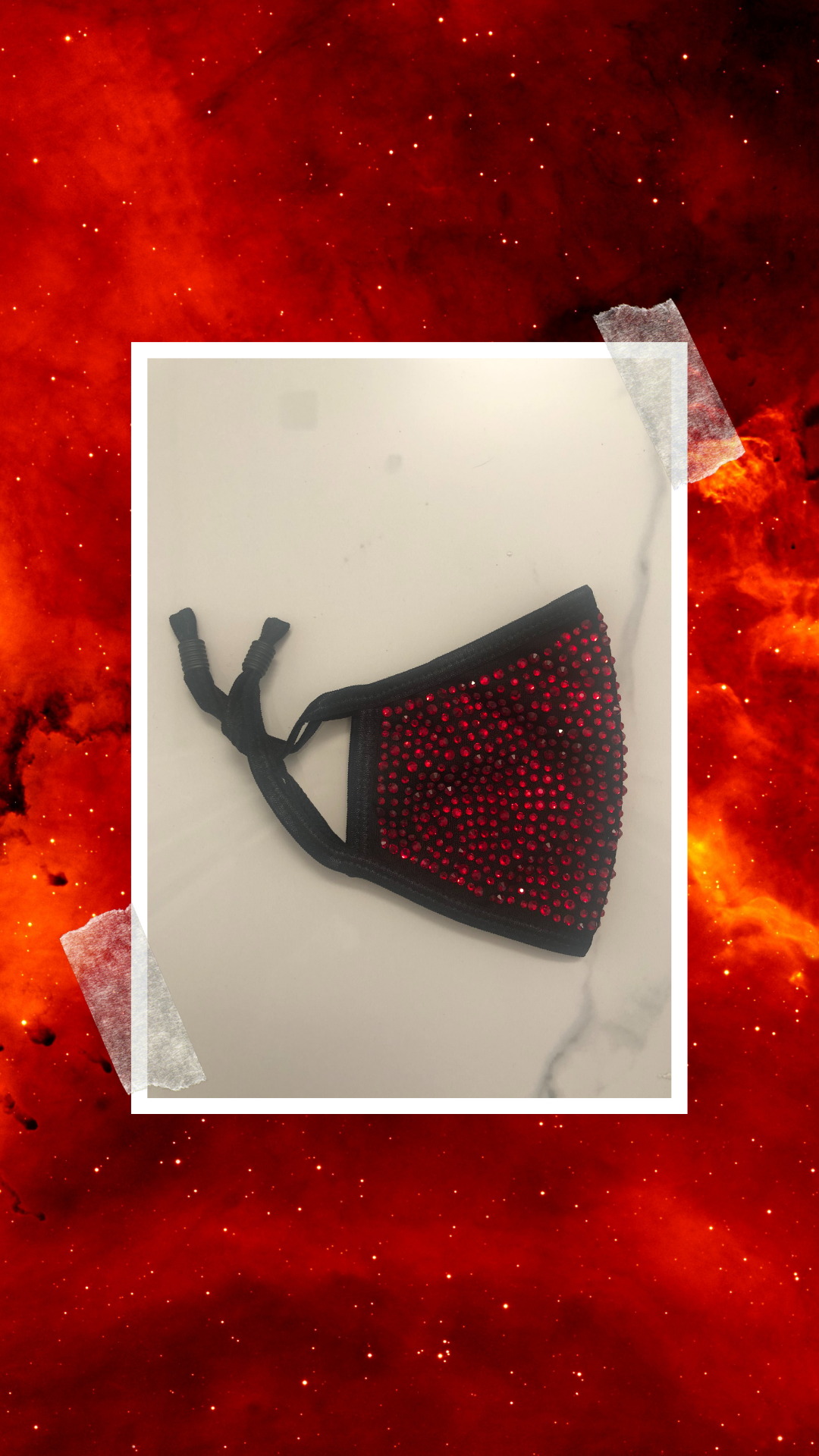 Black with Red Rhinestones