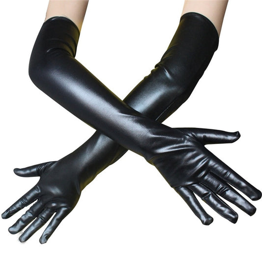 Who's Yo Mama Black Pleather Gloves