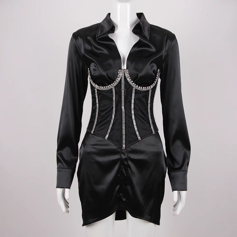 Rhinestone Under Bust Corset