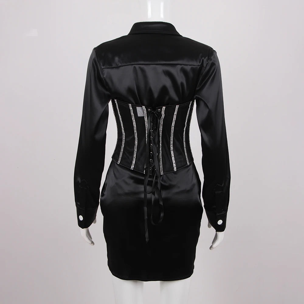 Rhinestone Under Bust Corset