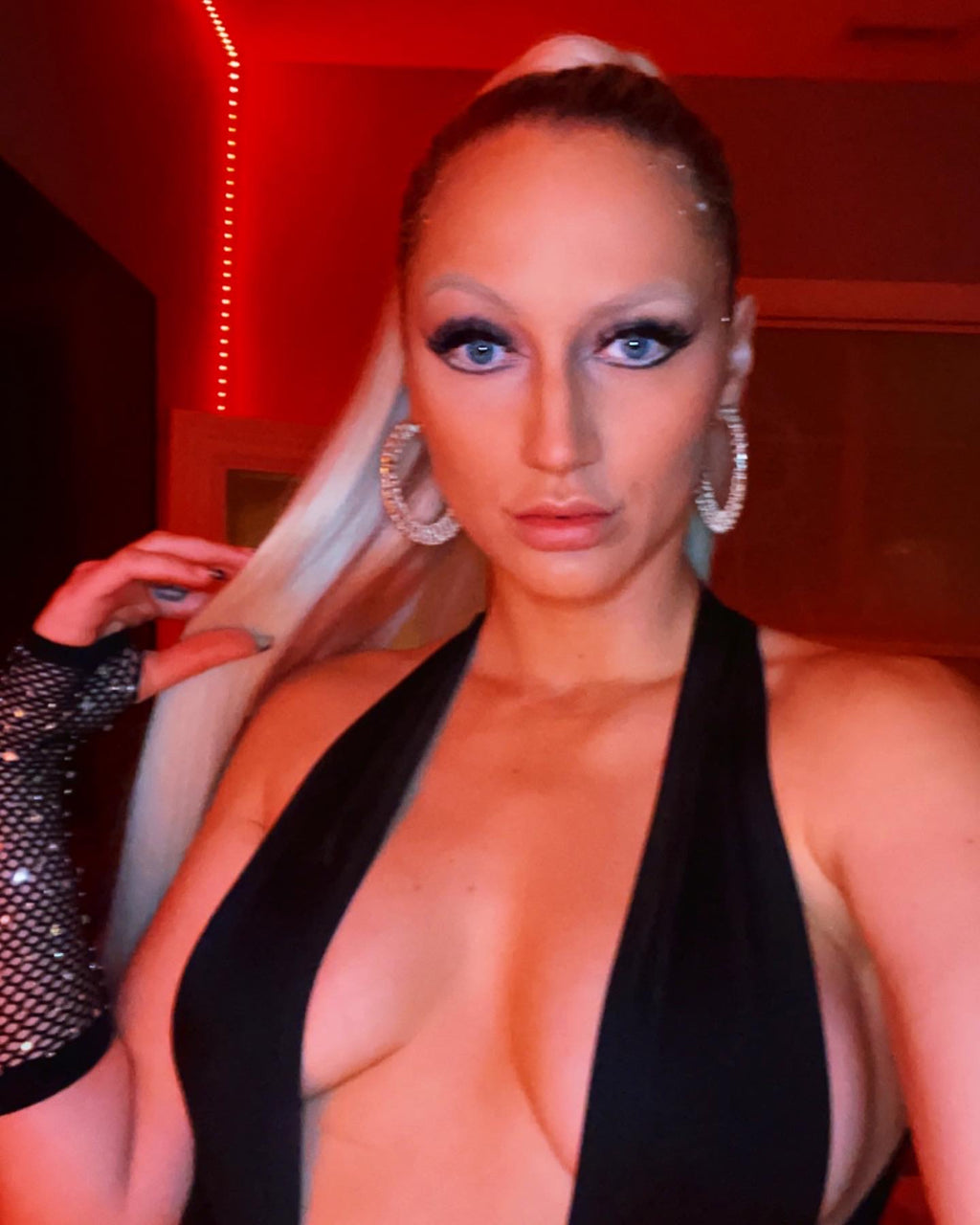 Rhinestone Fingerless Gloves